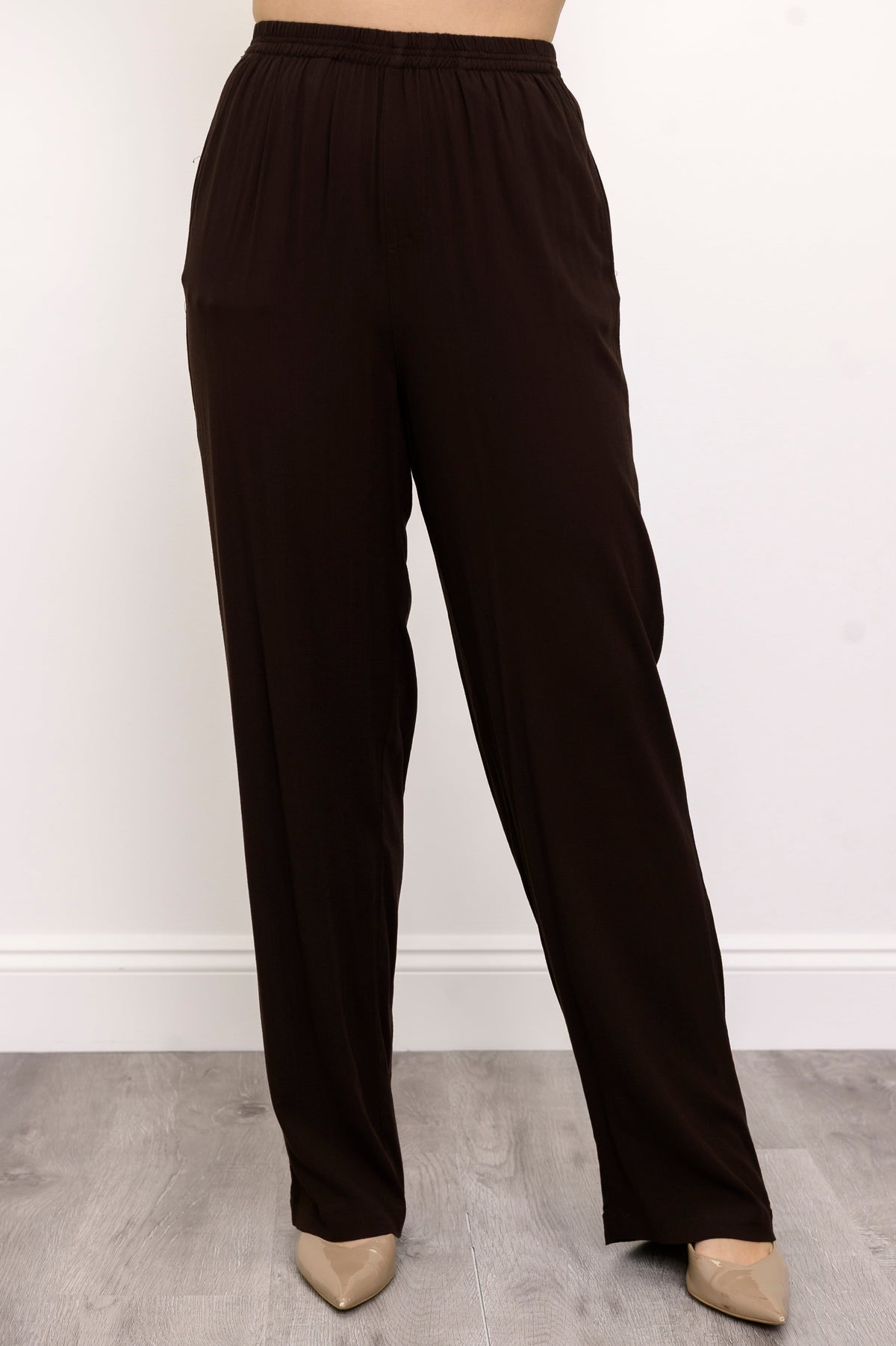 Bella Pant, Chocolate, Linen Bamboo