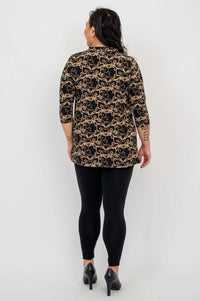 Back view of Edwina Bamboo Top showing full print design