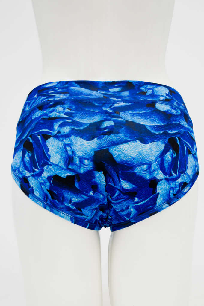 Back view of Blue Sky bamboo hipster brief highlighting full coverage