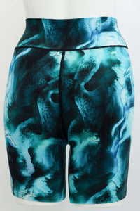 Back view of Hallie Bamboo Shorts in Ocean Tide print on mannequin