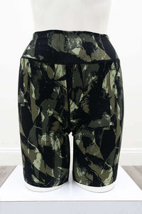 Back view of Hallie Bamboo Shorts in camouflage print on mannequin