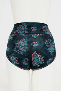 Back view of La Gaunche bamboo brief showing full coverage and print
