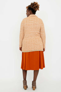 Back view of Chanel Cardigan showing textured knit detail and fit