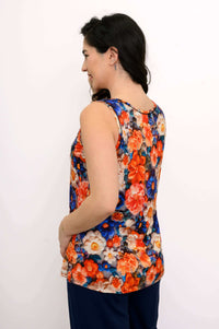 Back view of the reversible floral bamboo tank top
