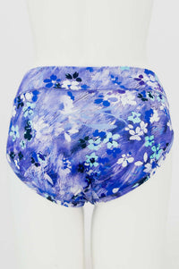 Back view of blue floral hipster underwear on mannequin