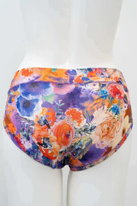 Back view of hipster underwear with vivid floral design