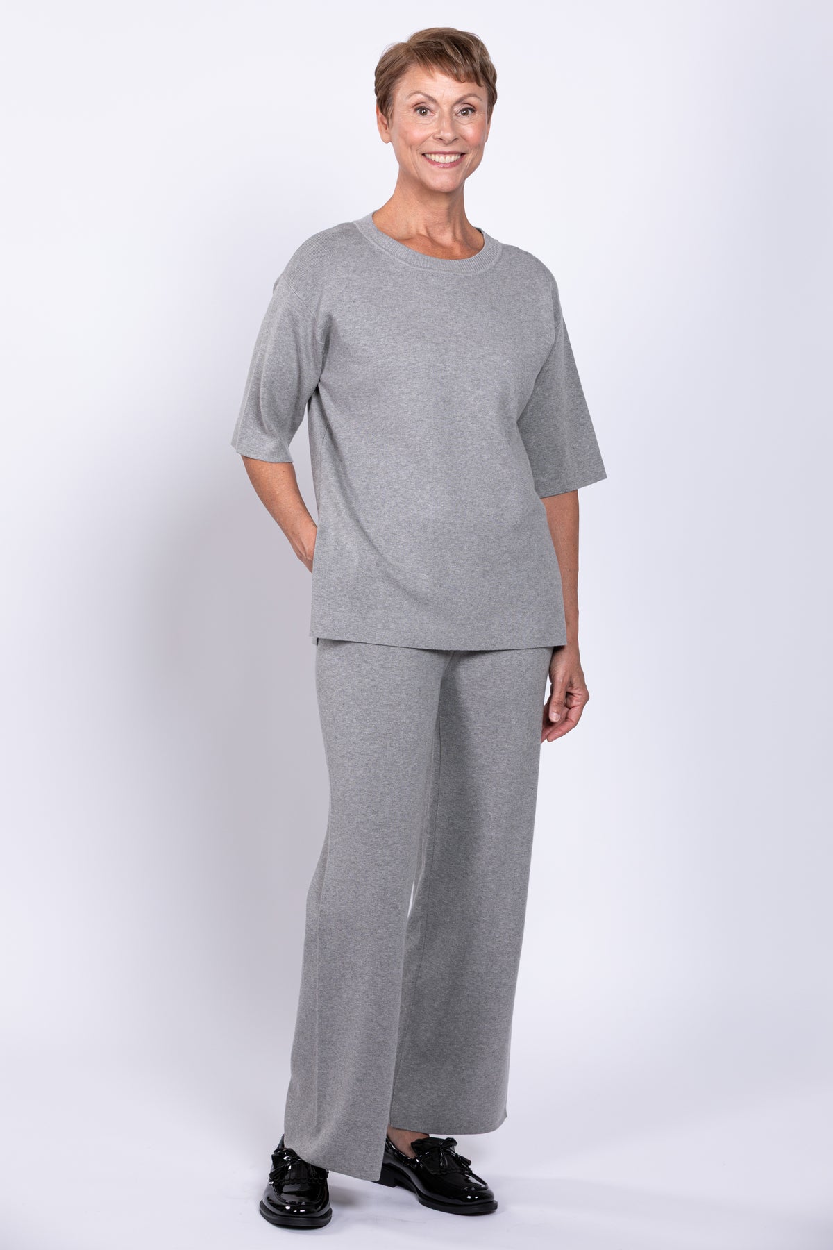 Bailey Sweater, Charcoal Light, Cotton