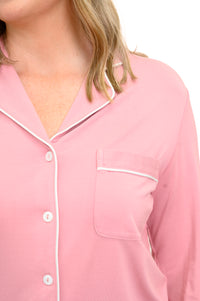 Ensemble de pyjama long en bambou, Rose poudré