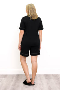 Bamboo Short PJ Set, Black