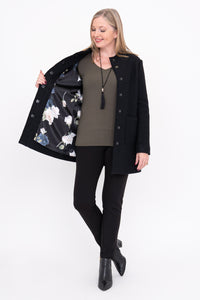 Barbara Coat, Black, Boiled Wool