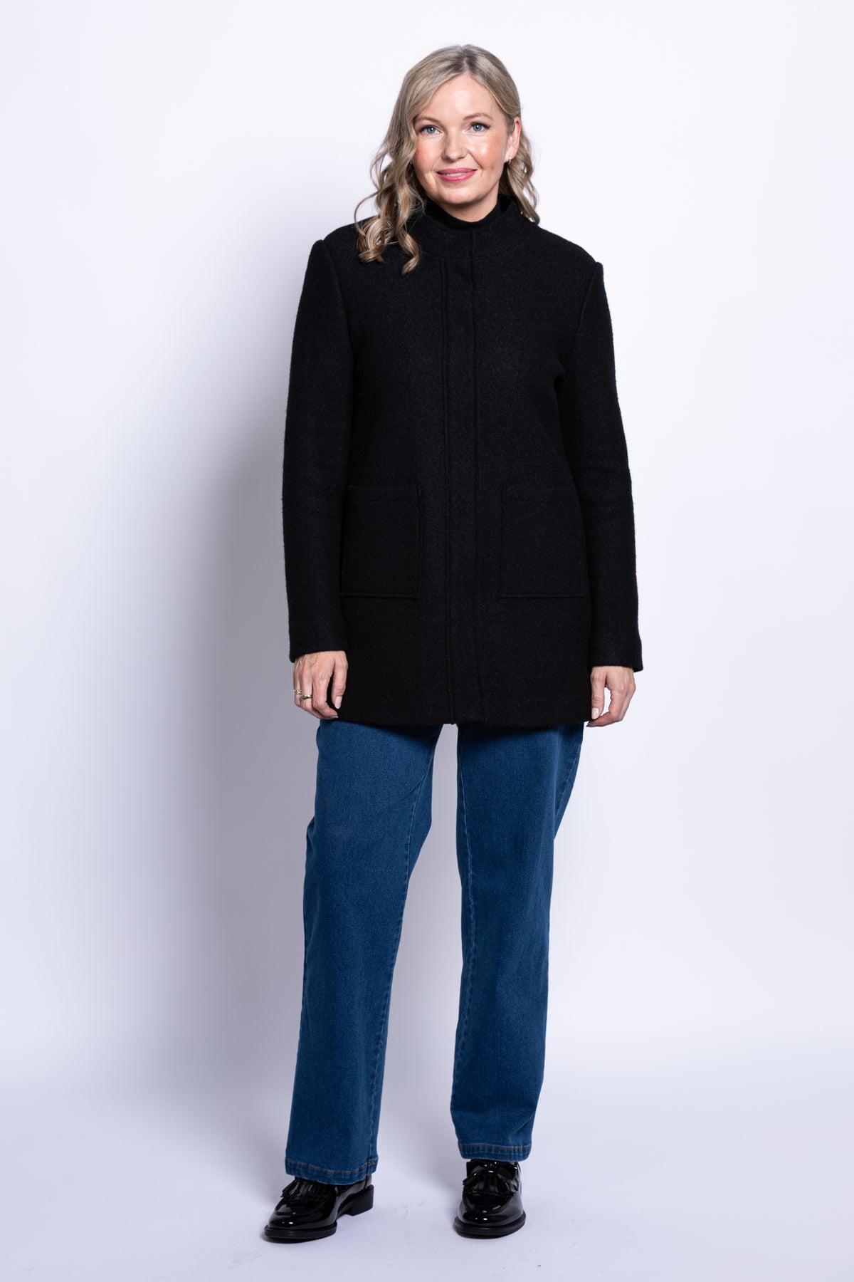 Barbara Coat, Black, Boiled Wool