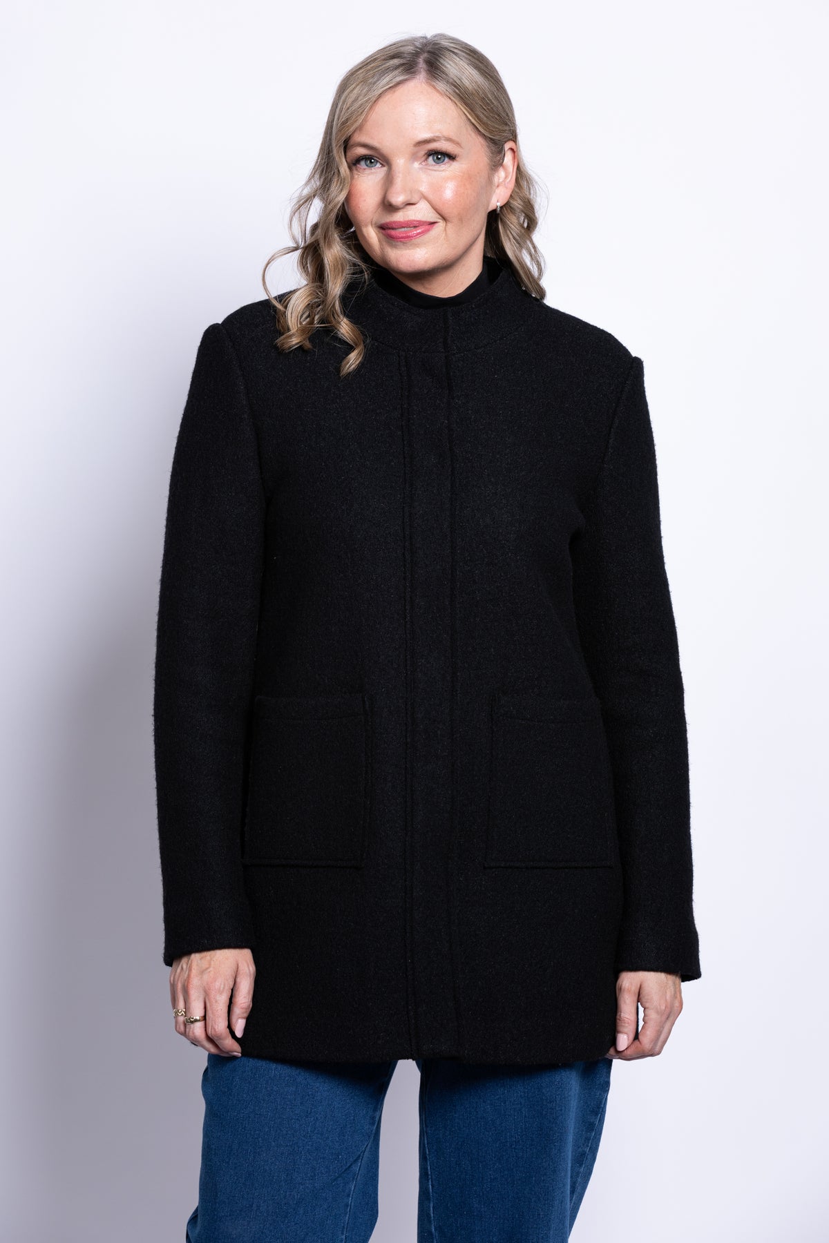 Barbara Coat, Black, Boiled Wool