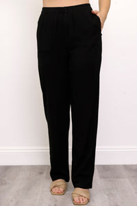 Bella Pant, Black, Linen Bamboo