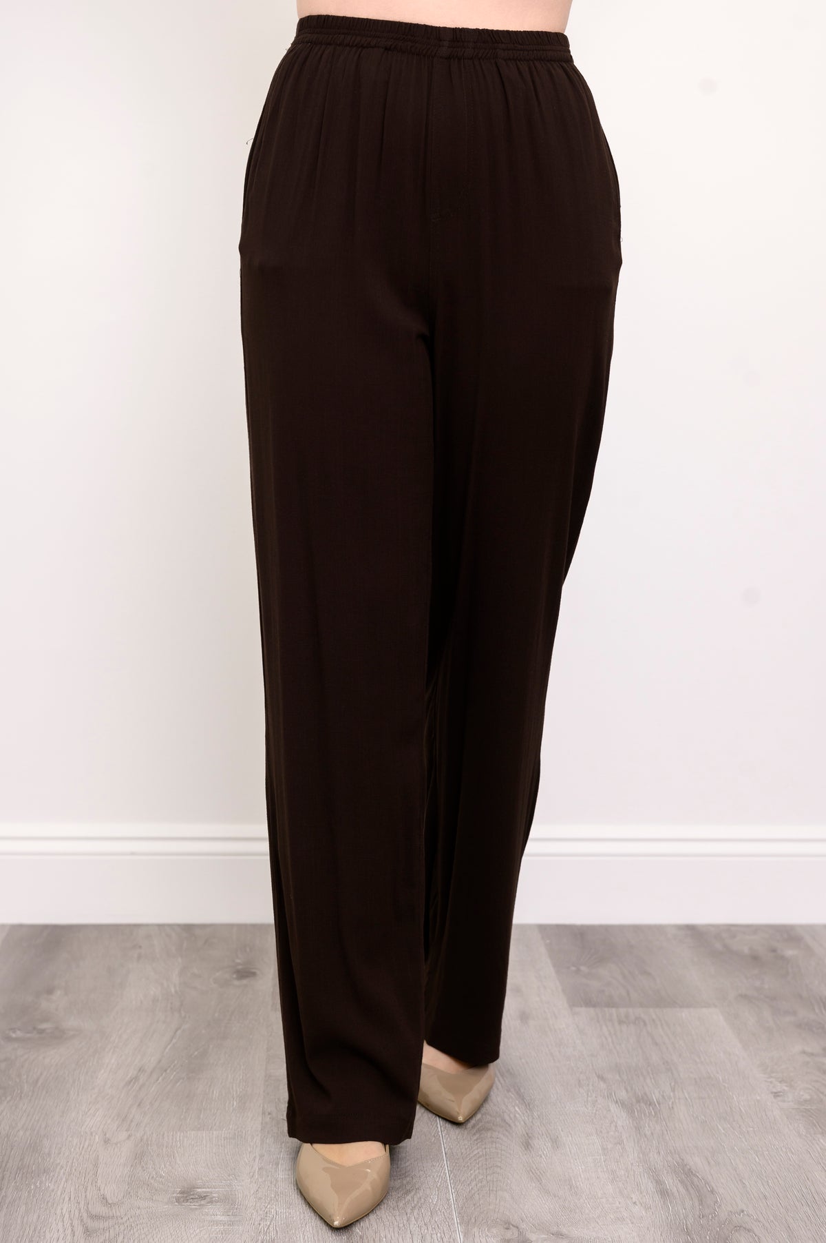 Bella Pant, Chocolate, Linen Bamboo