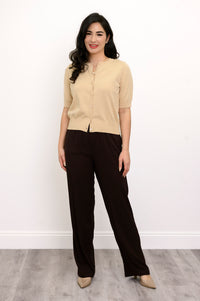 Bella Pant, Chocolate, Linen Bamboo