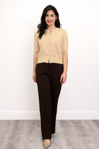 Bella Pant, Chocolate, Linen Bamboo