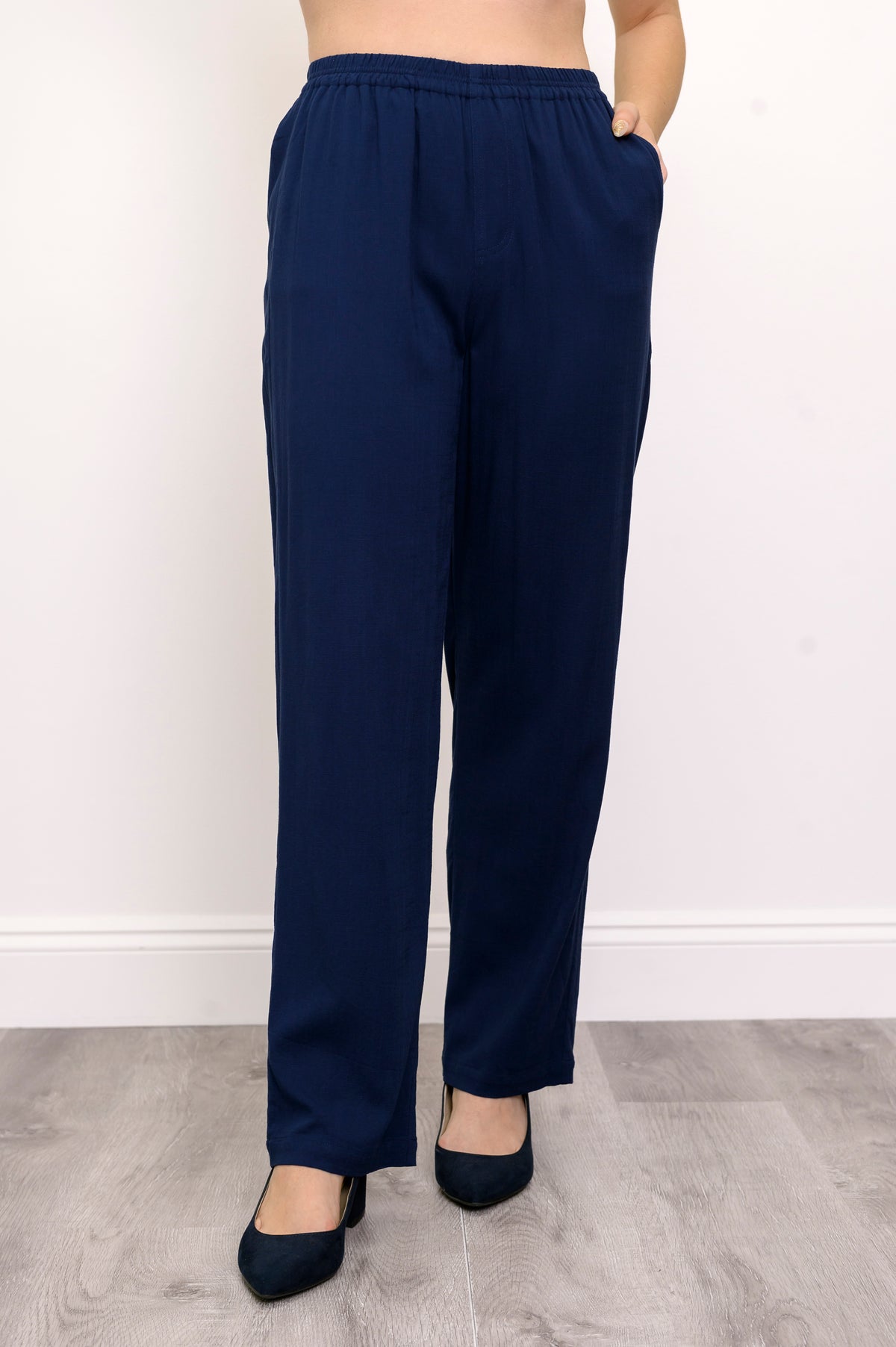 Pantalon Bella, Indigo, Lin Bambou