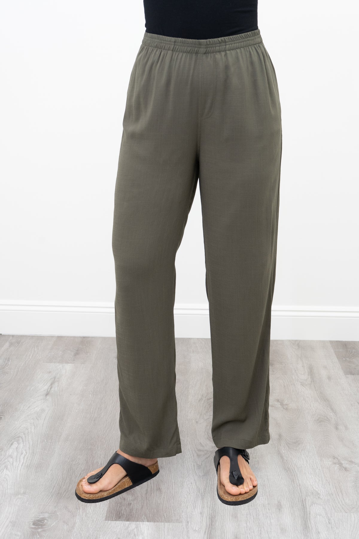 Bella Pant, Khaki, Linen Bamboo