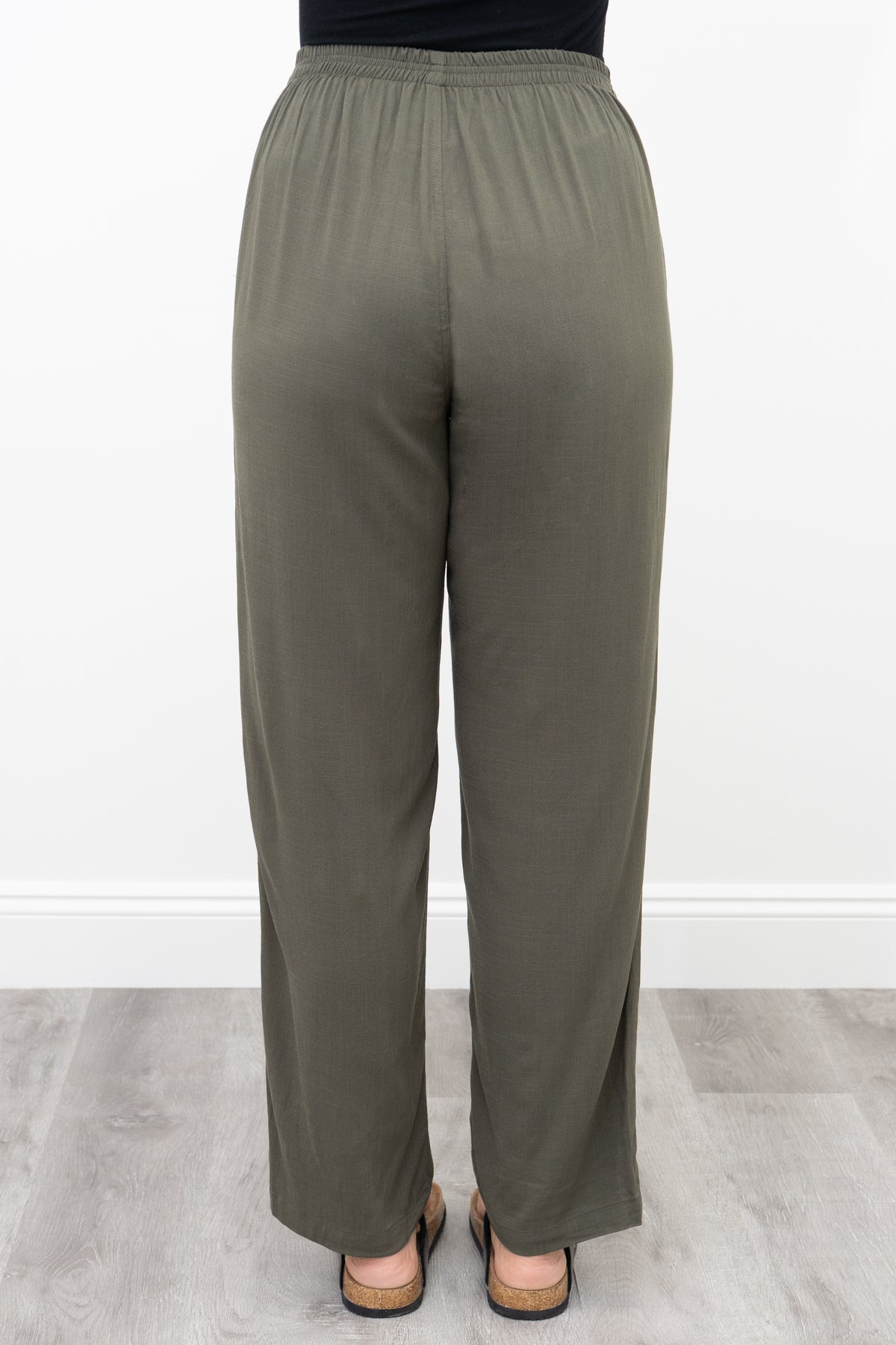 Bella Pant, Khaki, Linen Bamboo
