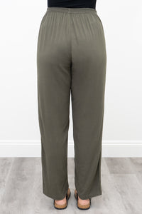 Bella Pant, Khaki, Linen Bamboo