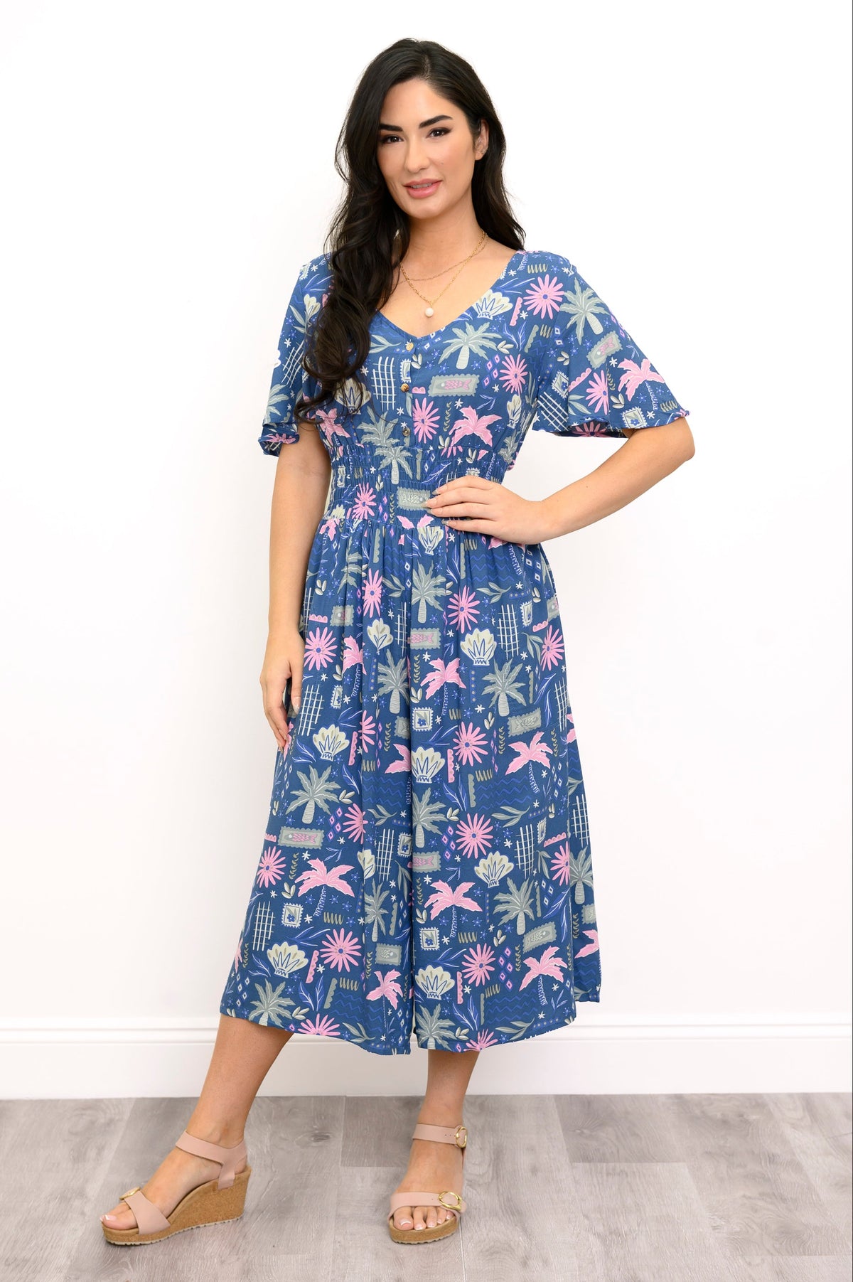Bengal Jumpsuit, Navy Floral