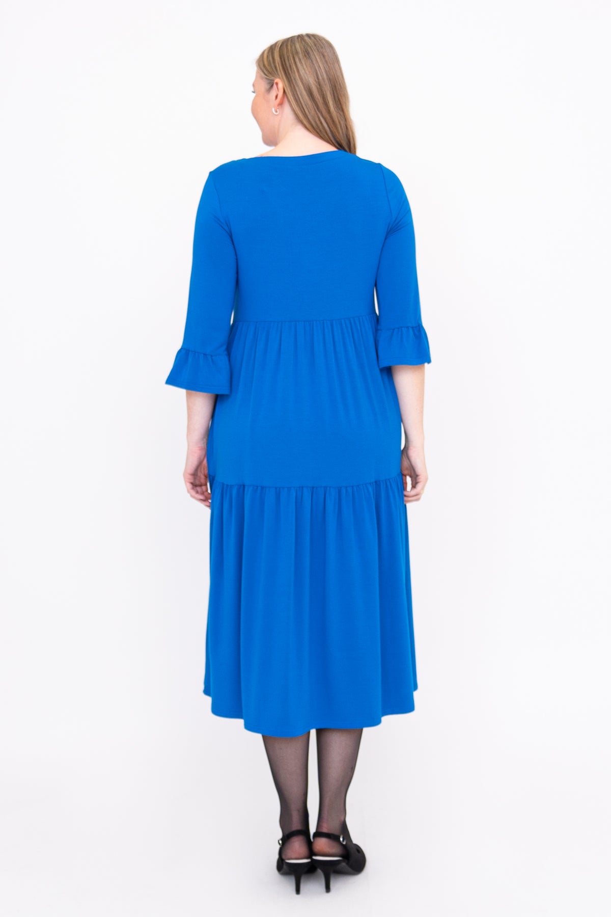 Bernadette Long Dress, Cobalt, French Terry