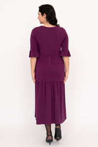 Bernadette Long Dress, Magenta, French Terry