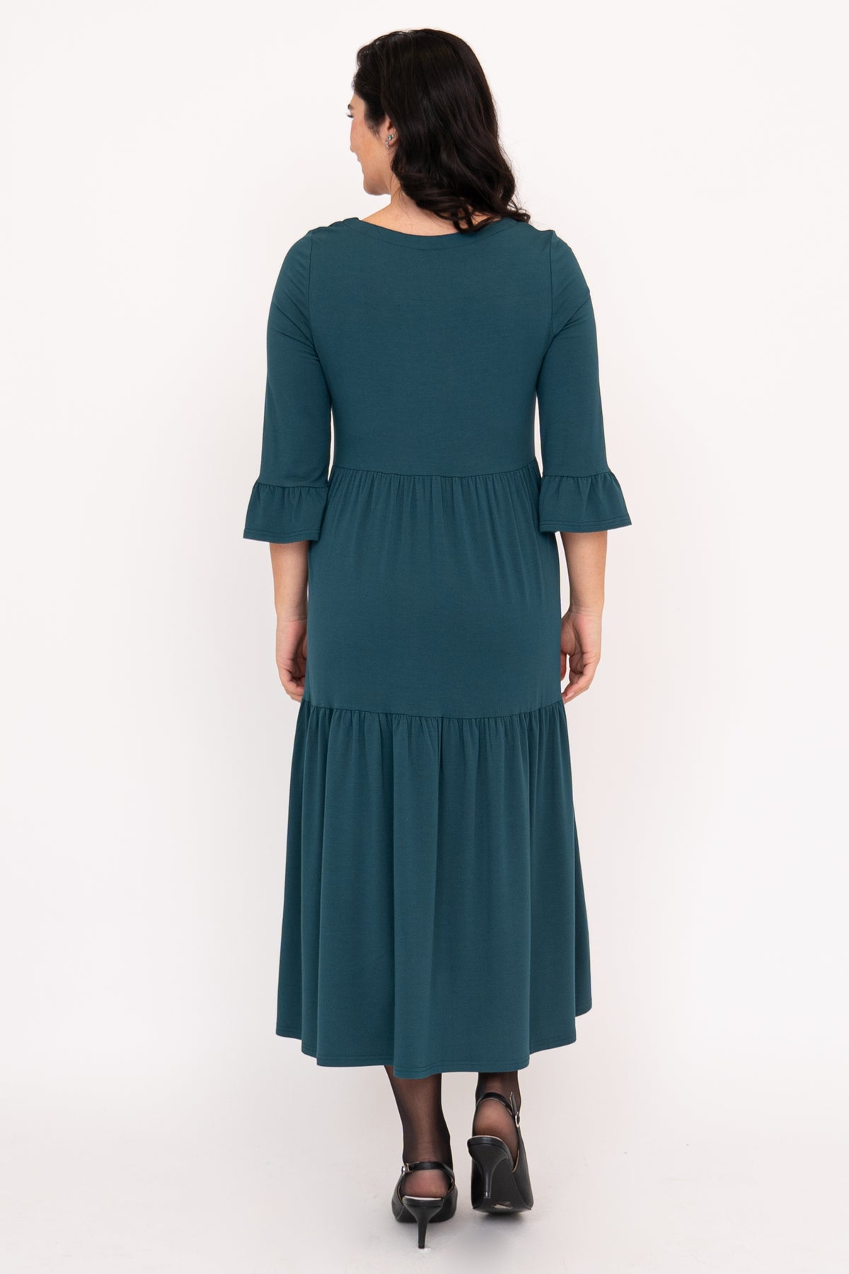 Bernadette Long Dress, Teal, French Terry