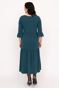 Bernadette Long Dress, Teal, French Terry