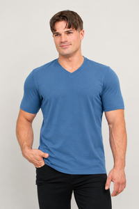 Adam Short Sleeve Shirt, Classic Blue, Bamboo