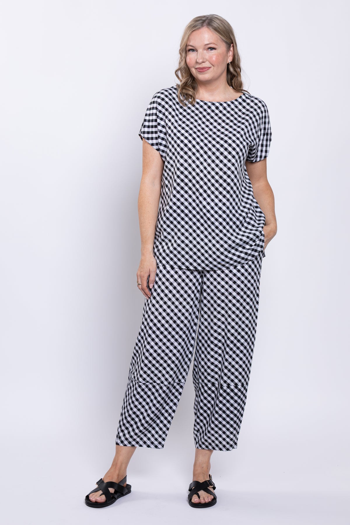 Boardwalk Pant, BW Gingham, Linen Bamboo
