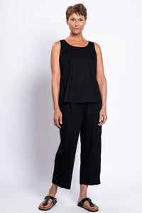 Ferris Tank, Black, Linen Viscose