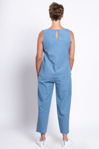 Ferris Tank, Soft Denim, Linen Viscose