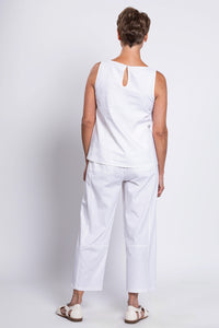 Boardwalk Pant, White, Linen Viscose