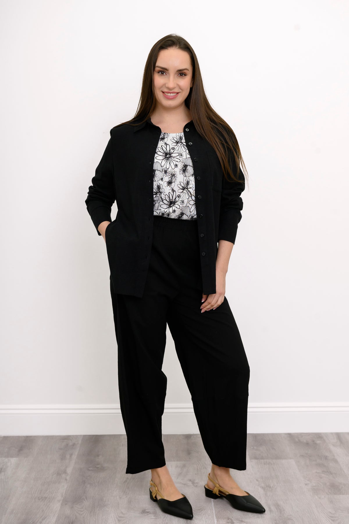Boardwalk Pant, Black, Linen Viscose