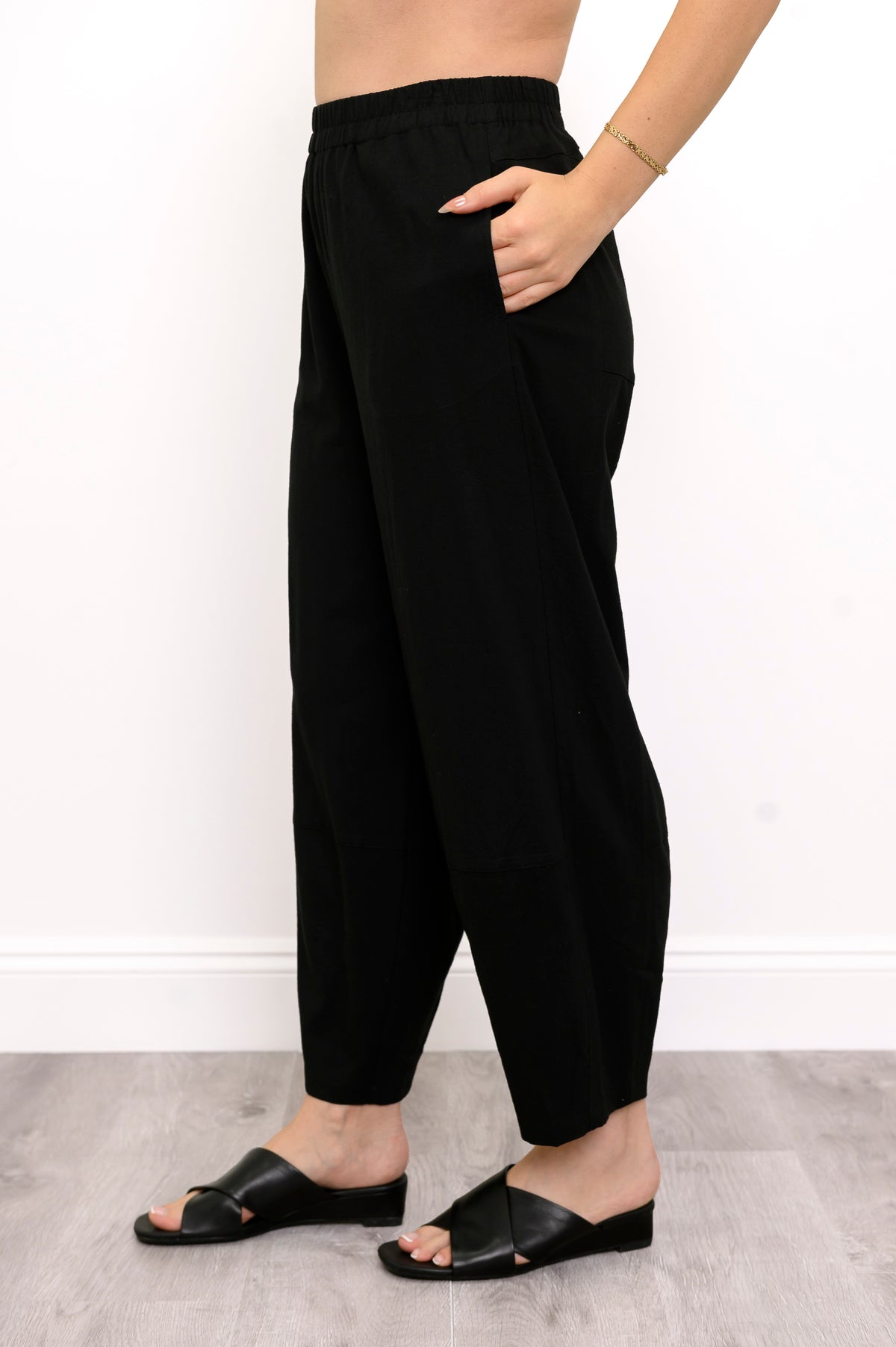 Pantalon Boardwalk, Noir, Lin Viscose