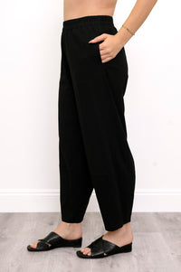 Pantalon Boardwalk, Noir, Lin Viscose
