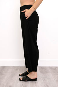 Pantalon Boardwalk, Noir, Lin Viscose