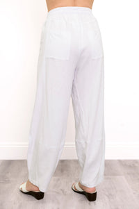 Pantalon Boardwalk, blanc, lin viscose