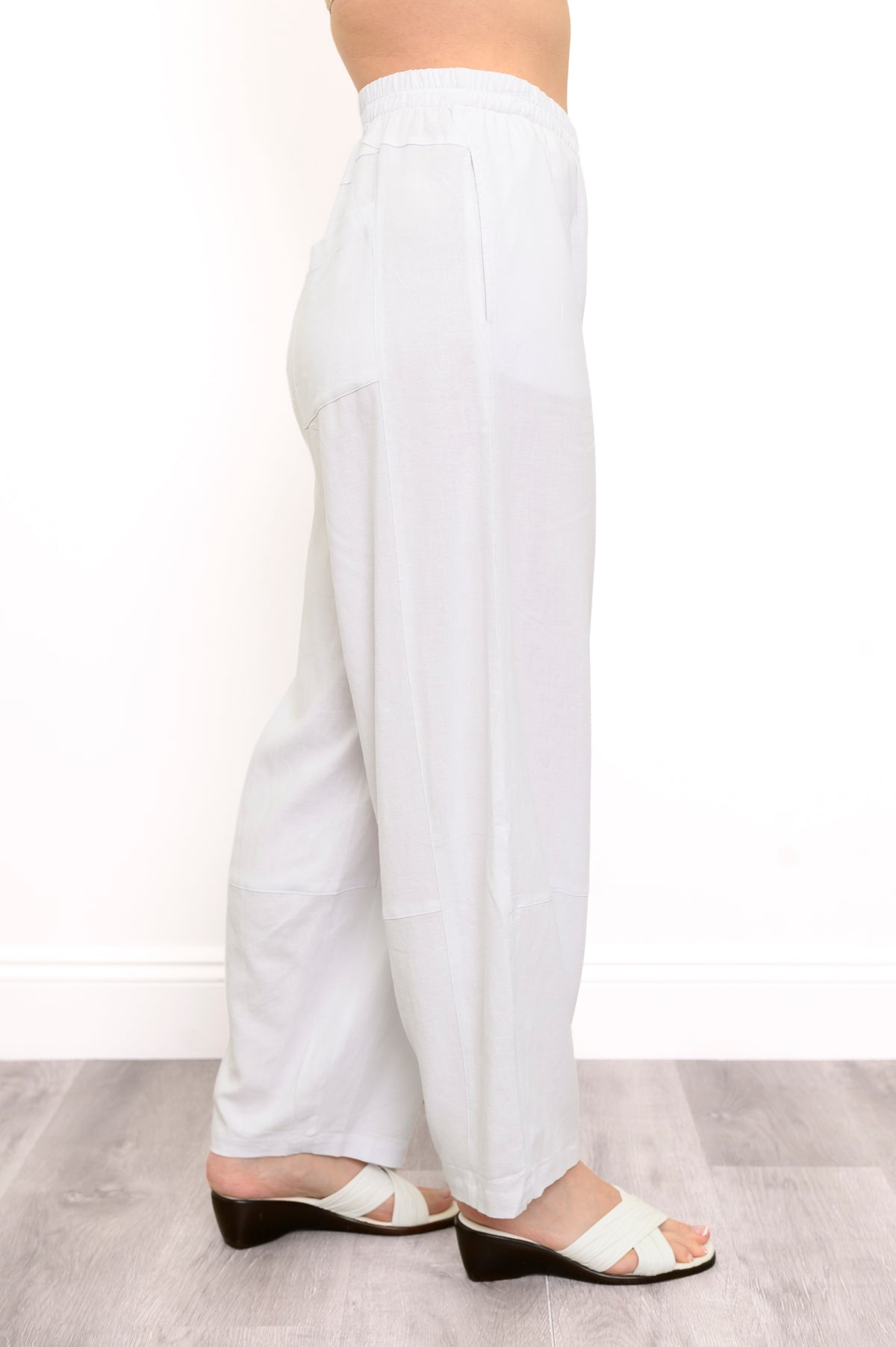 Pantalon Boardwalk, blanc, lin viscose
