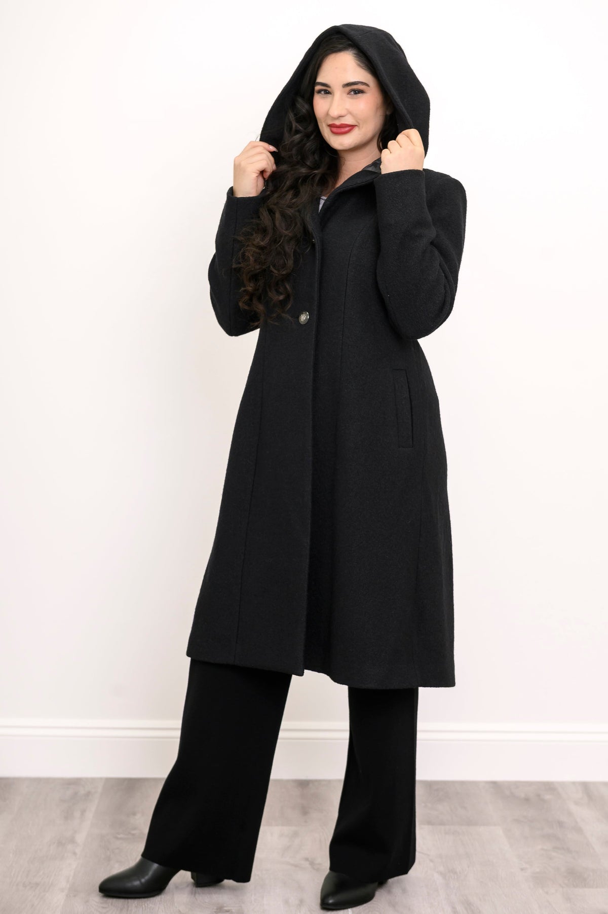 Manteau Britt, Noir, Laine Viscose