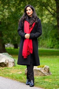 Britt Coat, Black, Wool Viscose