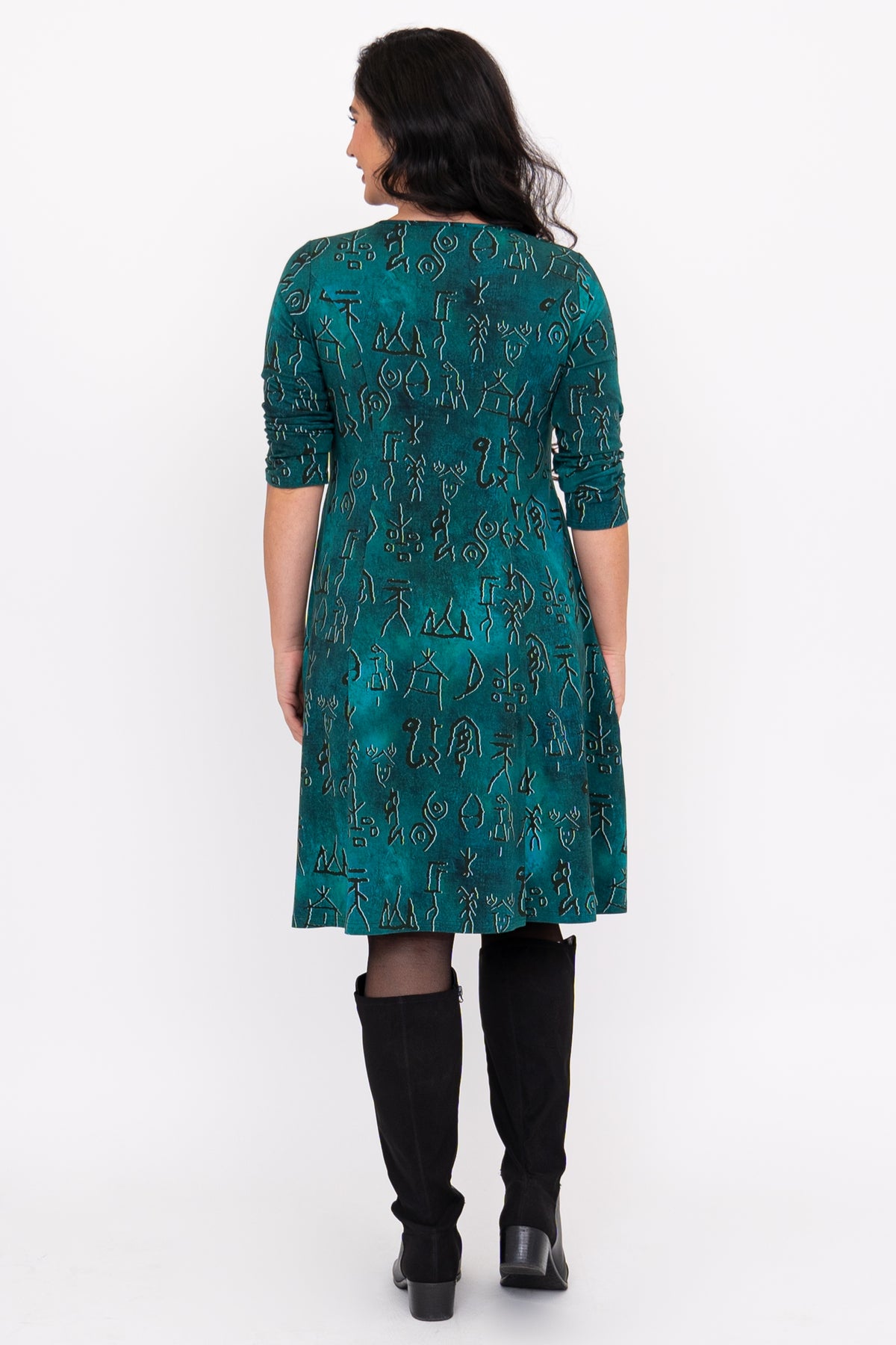 Callie 3/4 Dress, Teal Rune, Bamboo