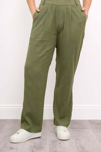 Front view of Melodie Pant styled with white sneakers for a casual look