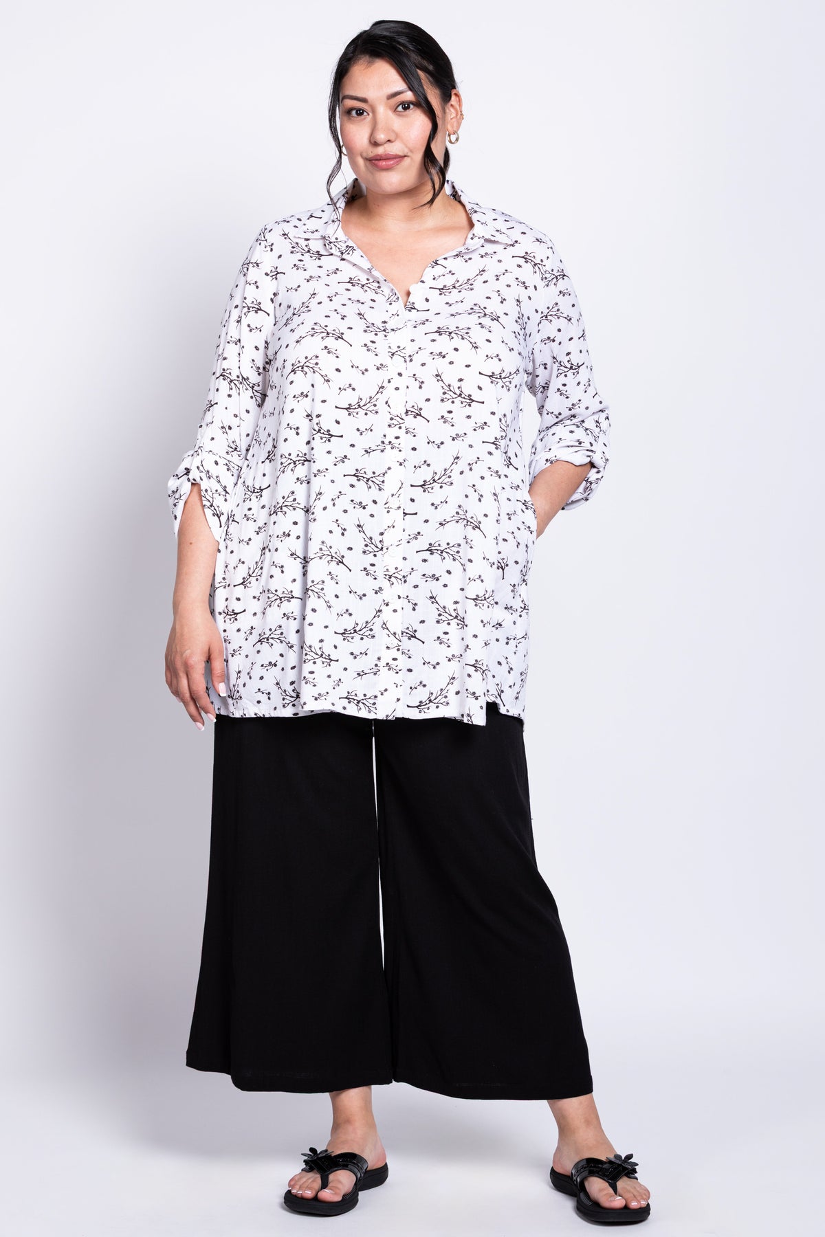 Celine Blouse, BW Twiggy, Linen Bamboo