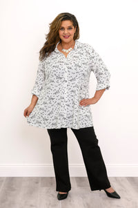 Celine Blouse, BW Twiggy, Linen Bamboo