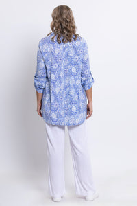 Celine Blouse, Peri Teatime, Linen Bamboo