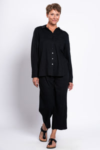 Charlie Blouse, Black, Linen Viscose