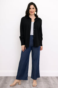 Charlie Blouse, Noir, Lin Viscose
