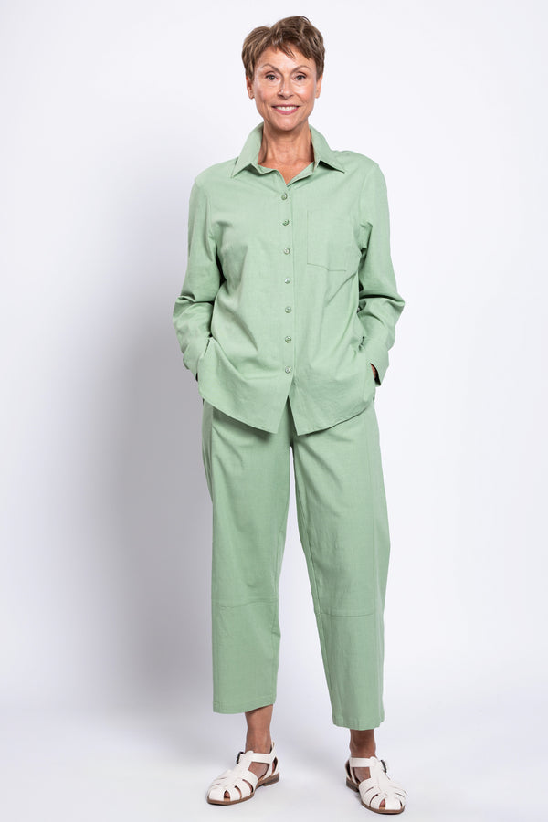 Charlie Blouse, Sage, Linen Viscose